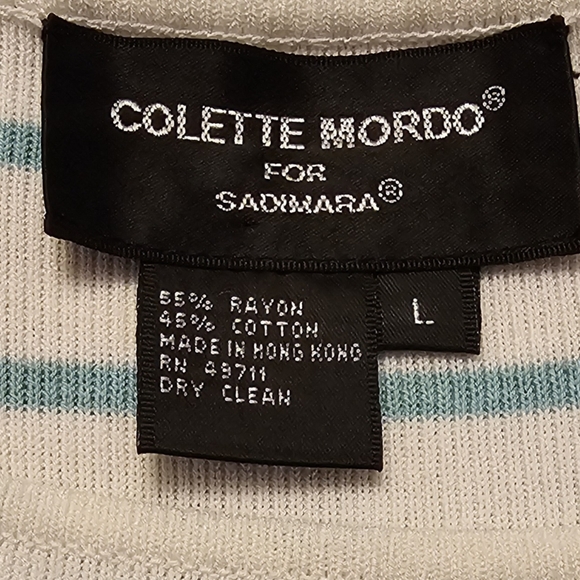 Colette Mordo for Sadimara Striped Sleeveless Sweater Size Large - Picture 3 of 3